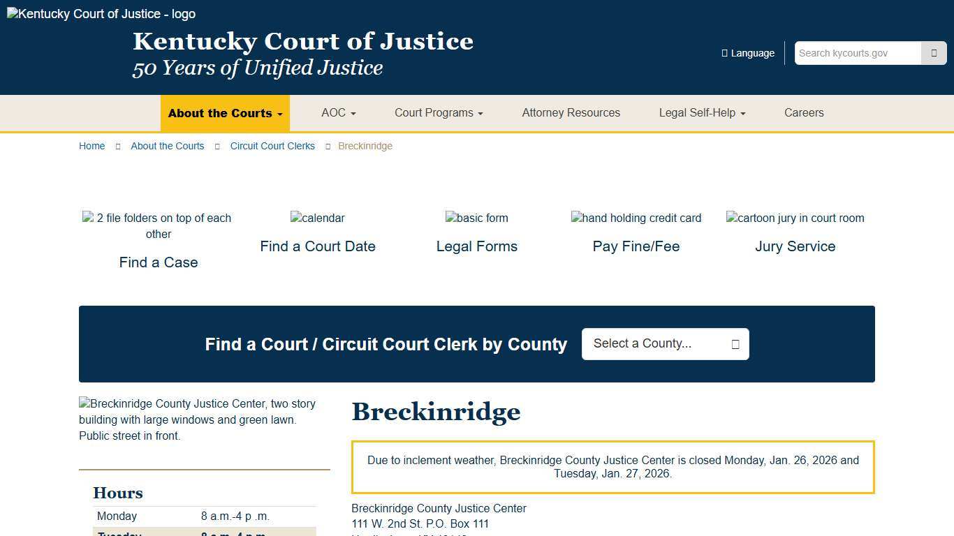 Breckinridge - Kentucky Court of Justice