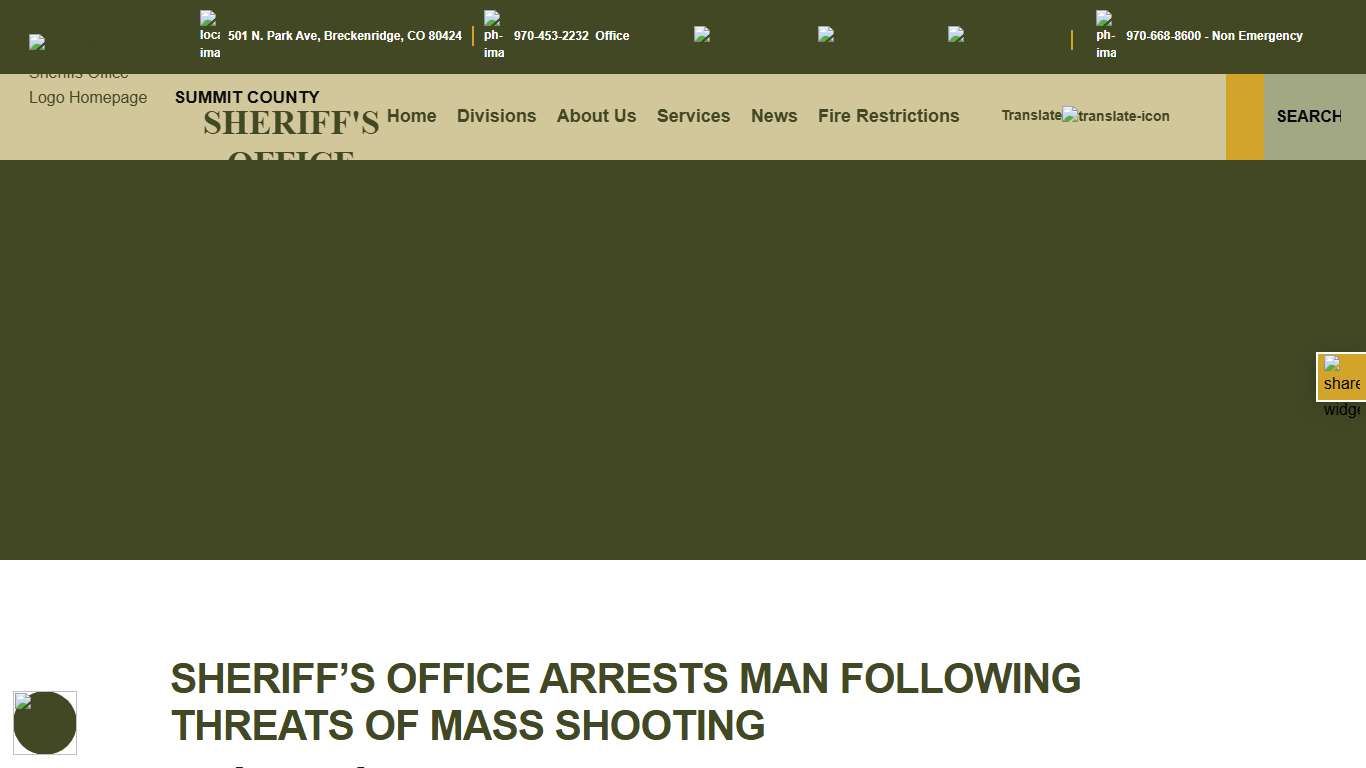 Sheriff’s Office Arrests Man Following Threats of Mass Shooting